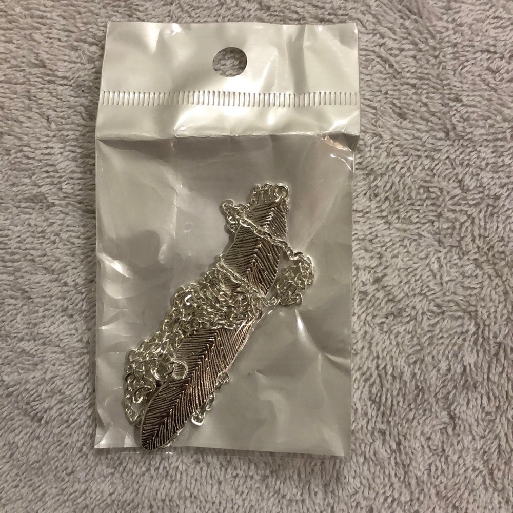 Last One! Host Pick! Silver Feather Necklace - Picture 4 of 5